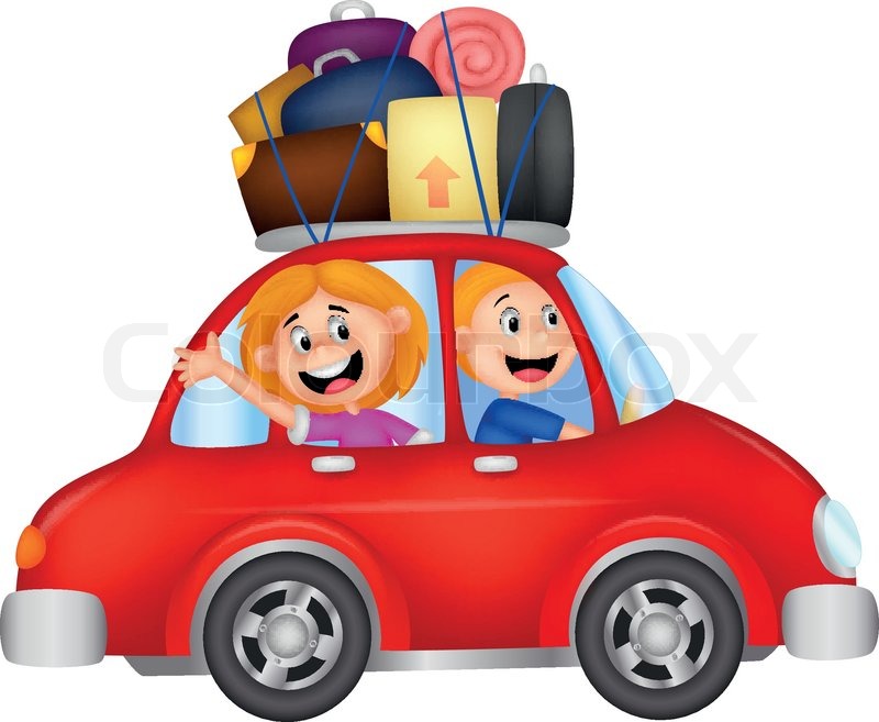 800x657 Vector Illustration Of Family Cartoon Traveling With Car Stock