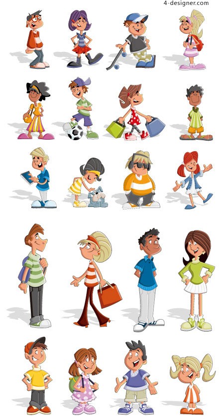 448x842 4 Designer Children S Cartoon Character Vector For Free Download