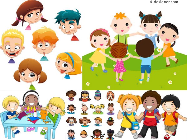 600x450 4 Designer Children S Cartoon Style Character Design Vector