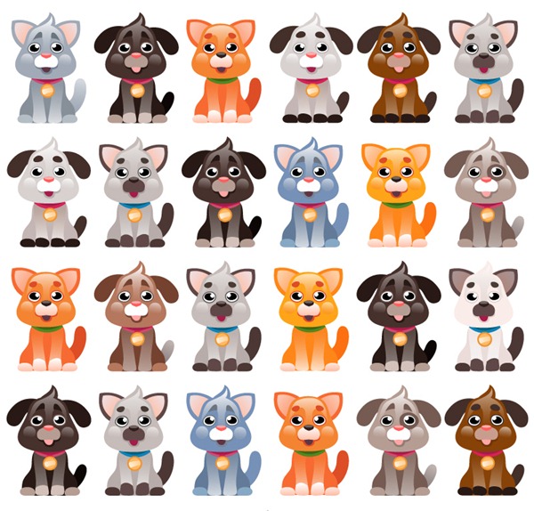 600x574 24 Cartoon Cat And Dog Vector Graphics My Free Photoshop World