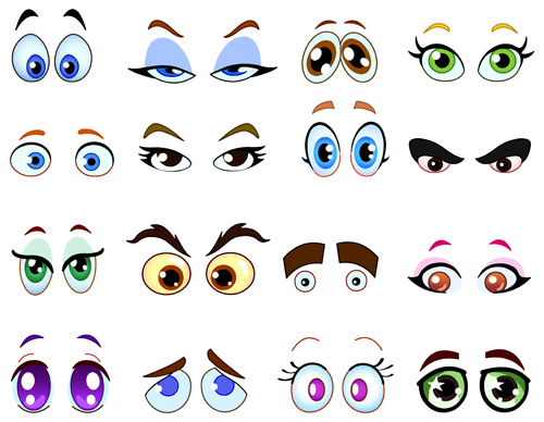 500x388 Cartoon Eyes Vectors Set 01 Free Download
