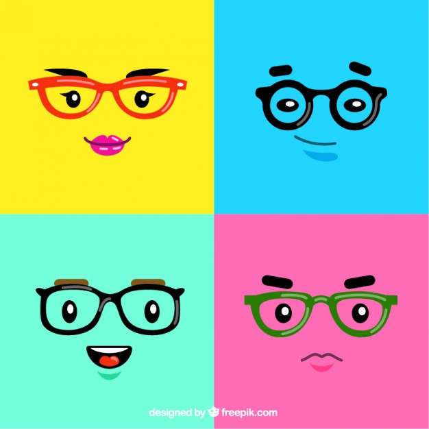 626x626 Colorful Faces With Glasses Vector Free Download
