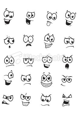 257x380 Vector Drawings Of Different Expressionsemotions. Fun Faces