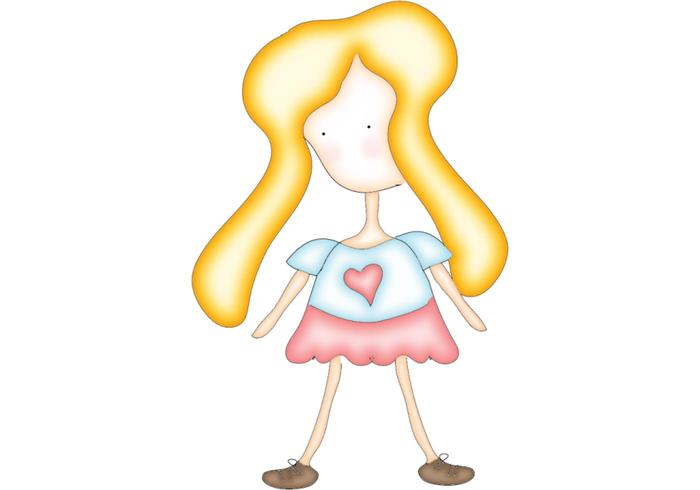 700x490 Cute Cartoon Girl Vector Free Vector Art