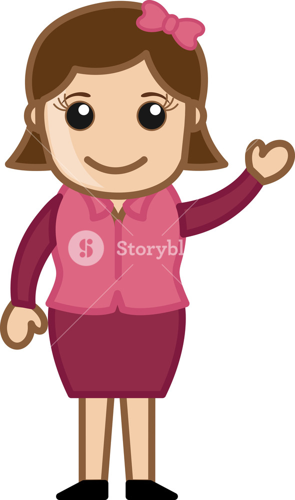 590x1000 Cute Simple Cartoon Girl Vector Royalty Free Stock Image