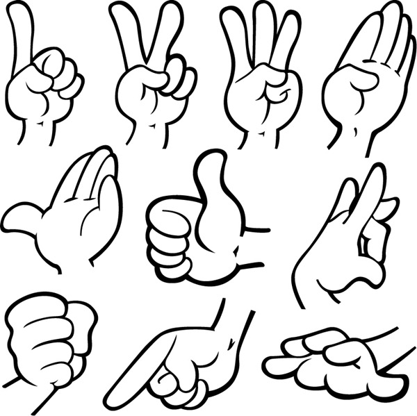 600x599 Cartoon Hand Banner Free Download