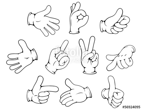 500x387 Cartoon Hand Gestures Set Stock Image And Royalty Free Vector