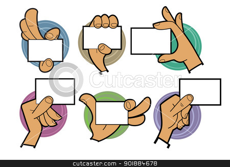 450x327 Cartoon Hands Holding Card Stock Vector