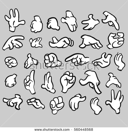 450x470 Drawn Hand Gesture Cartoon