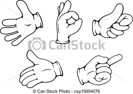 450x319 People Hand Gestures Set In Cartoon Comics Style.
