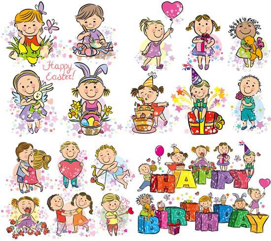 550x489 Cartoon Festival Children People Vector Free Vector Download