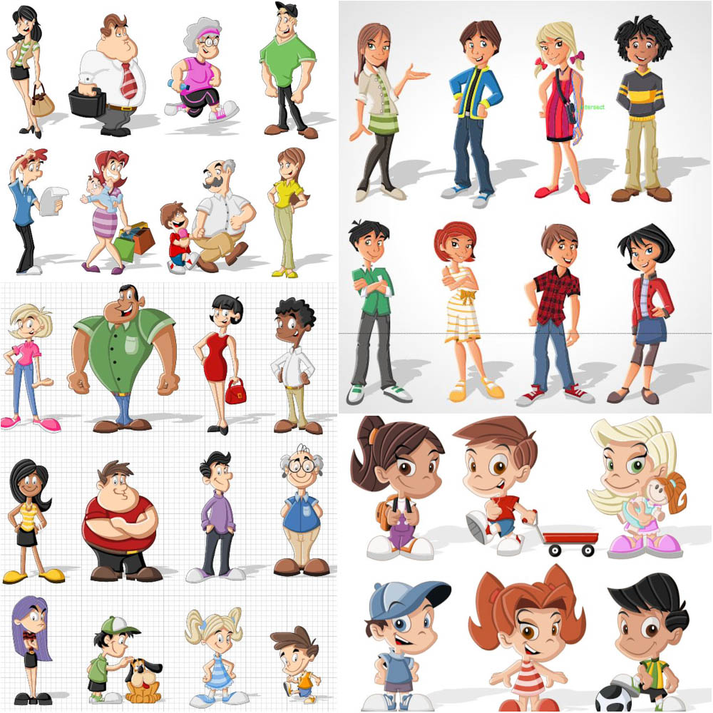 1000x1000 Cartoon People Vector Free Download Vectorpicfree (Free Ai Eps)