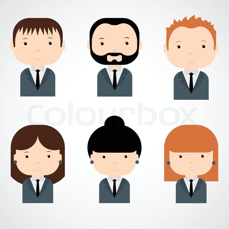 800x800 Set Of Colorful Office People Icons. Businessman. Businesswoman
