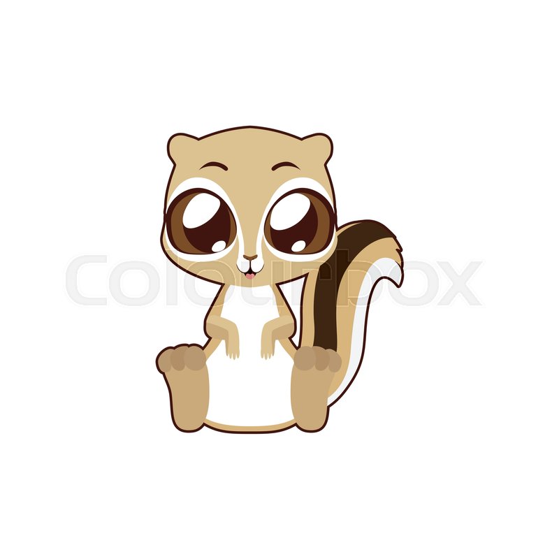 800x800 Cute Squirrel Vector Illustration Art In Flat Color Stock Vector