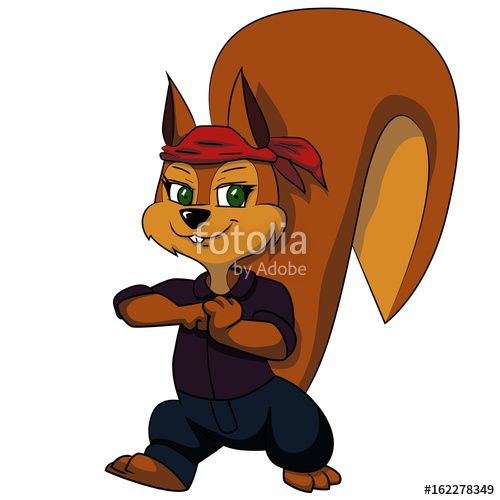 500x500 Feisty Cartoon Squirrel Vector Stock Image And Royalty Free