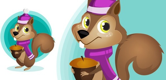 569x274 Squirrel Vector Character Free Vector In Adobe Illustrator Ai