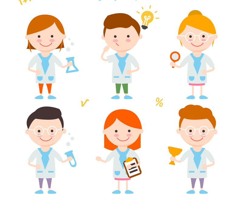 800x679 6 Cartoon Science Children Vector M