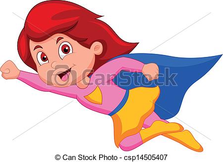 450x327 Vector Illustration Of Super Girl Cartoon.