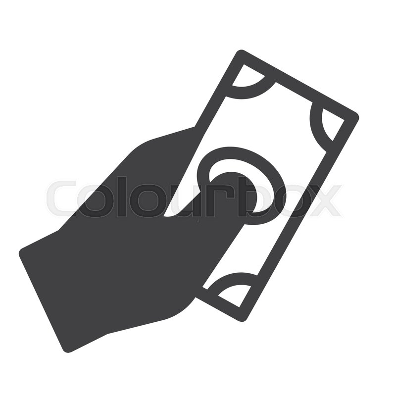 800x800 Cash In Hand Icon Vector, Filled Flat Sign, Solid Pictogram
