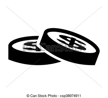 450x407 Money Cash Coins Icon Vector Illustration Design.