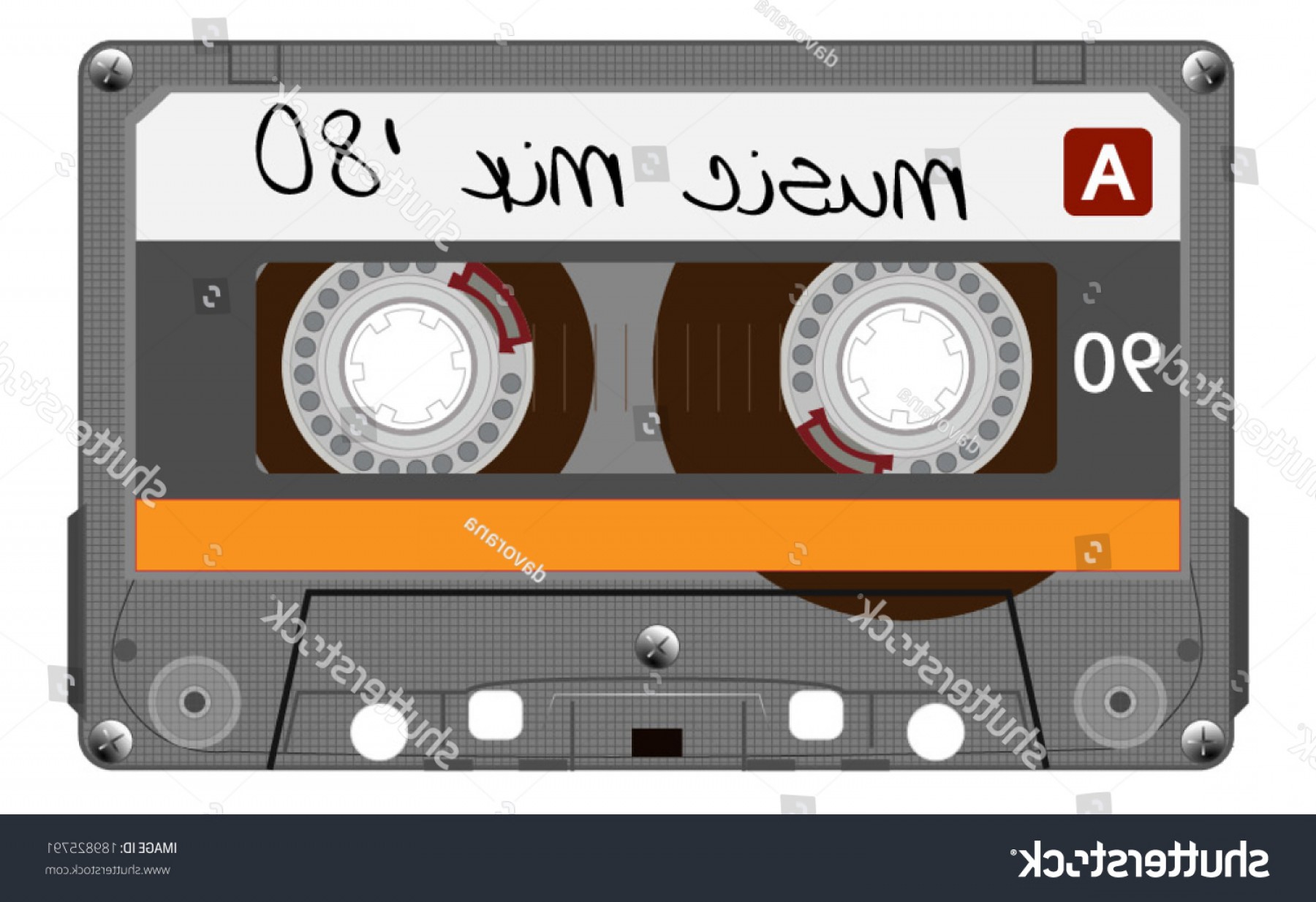 1800x1234 Orange Musiccasette Cassette Tape Vector Art Shopatcloth