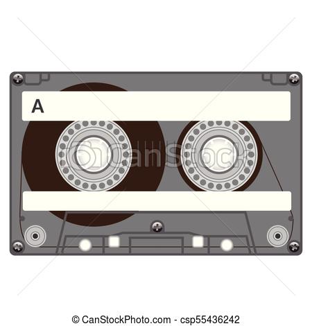 450x470 Plastic Audio Cassette Tape. Realistic Illustration. Isolated On