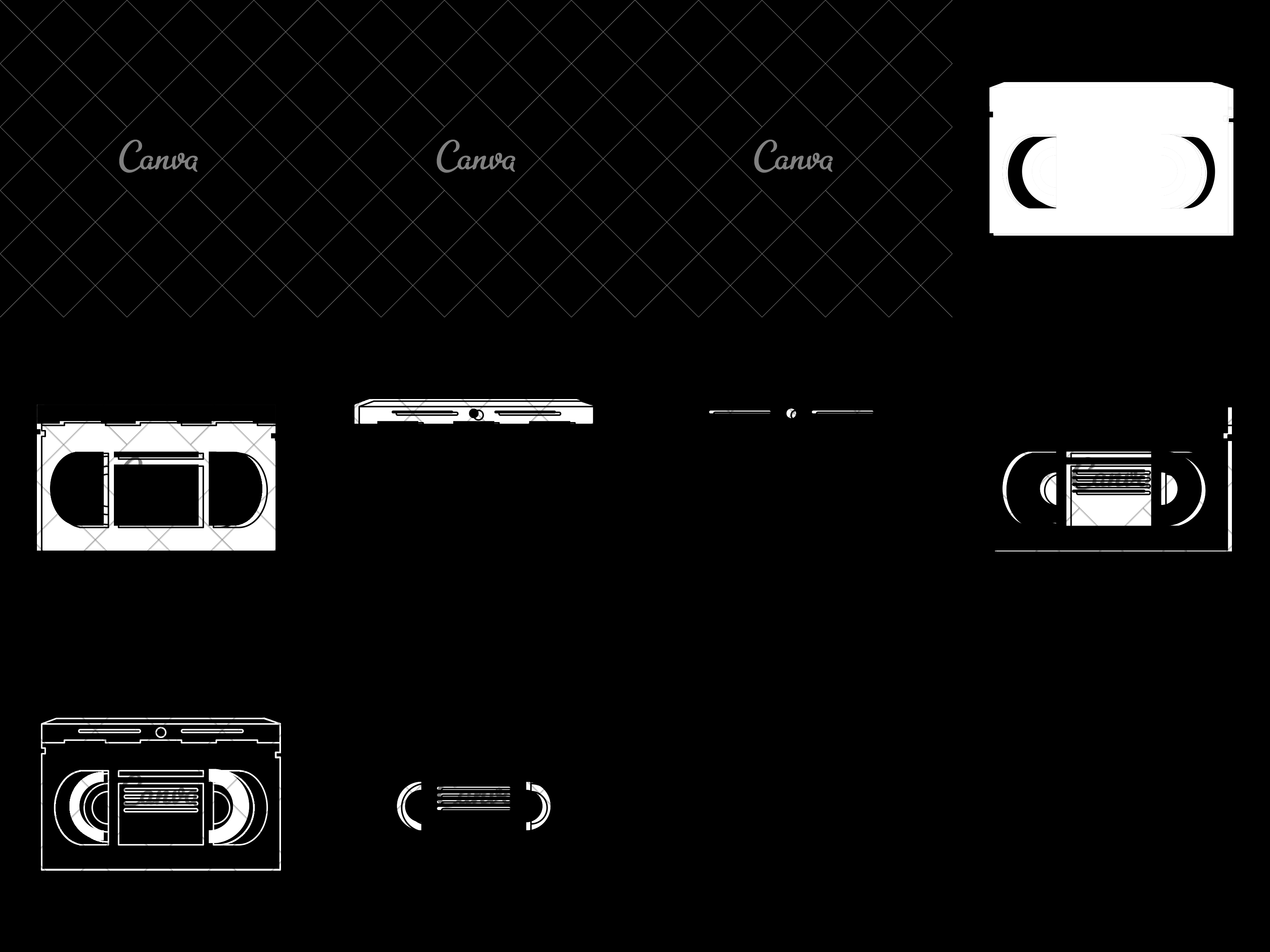 3200x2400 Video Cassette Tape Vector Icon Illustration