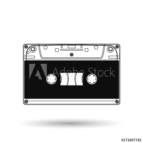 500x500 Cassette. Vector Icon.