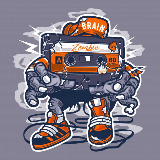626x626 Zombie Cassette Vector Premium Download