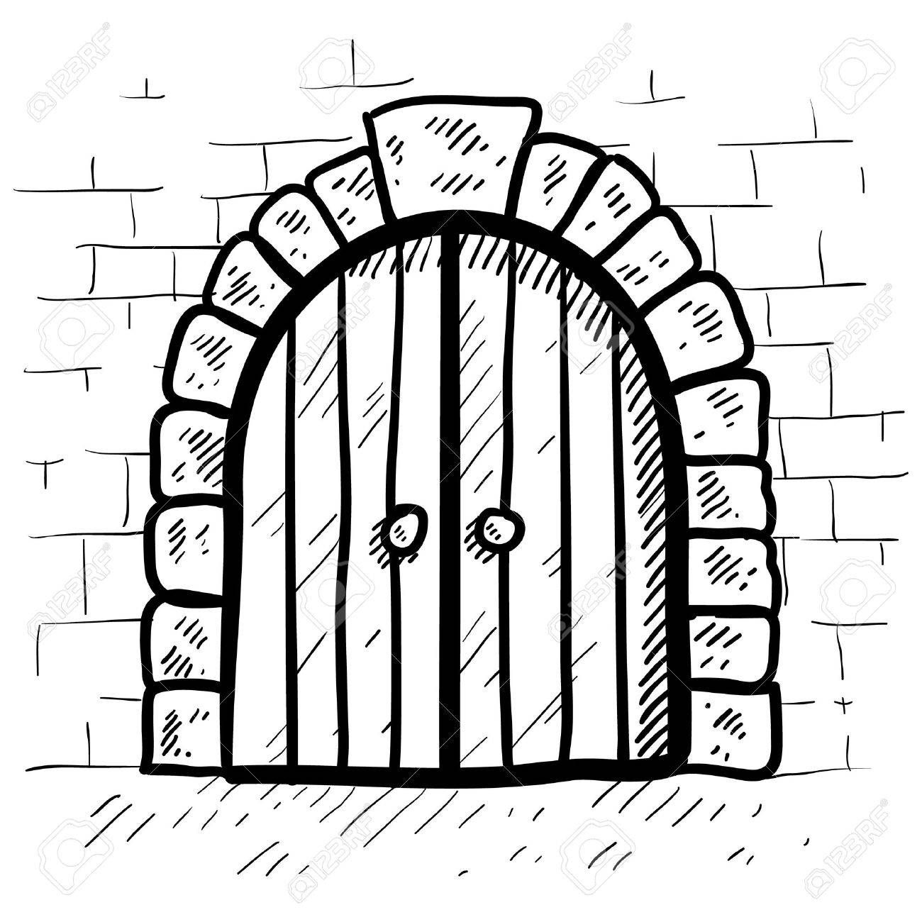 1300x1300 Doodle Style Castle Door In Vector Format Els Castells