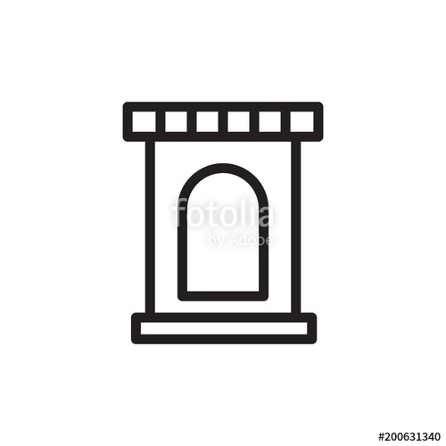 500x500 Castle Door Outline Vector Icon Stock Image And Royalty Free