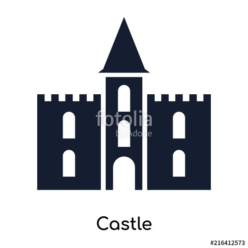 500x500 Castle Icon Vector Sign And Symbol Isolated On White Background