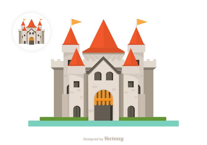 700x490 Flat Castle Vector Icon