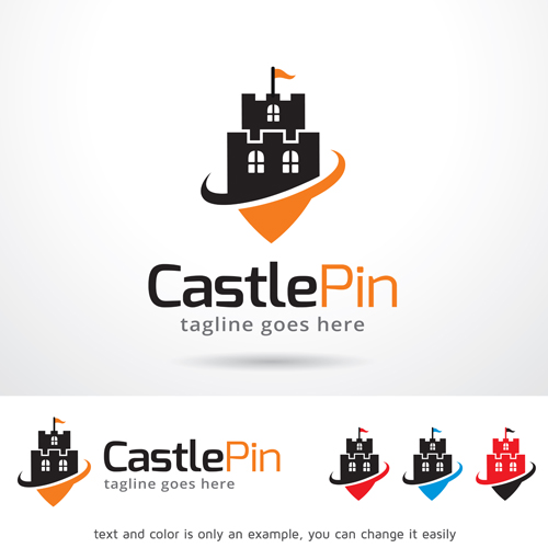 500x500 Castle Pin Logo Vector Free Download