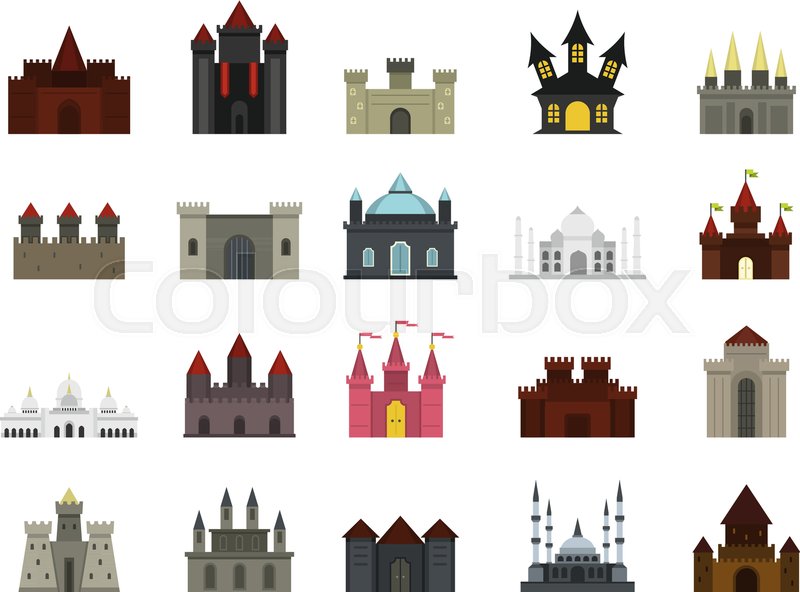 800x592 Castle Icon Set. Flat Set Of Castle Vector Icons For Web Design