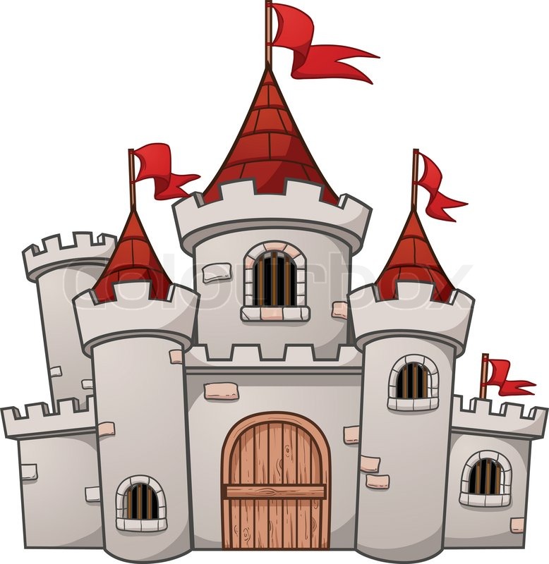 778x800 Cute Cartoon Castle. Vector Illustration With Simple Gradients