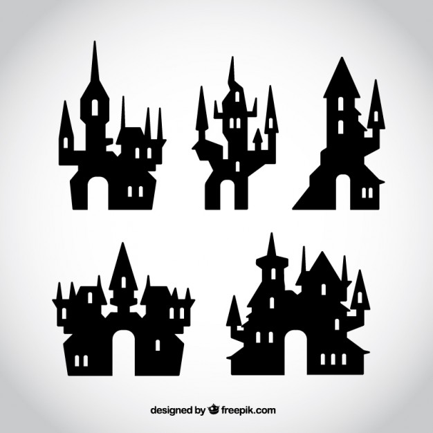 626x626 Collection Of Halloween Castles Vector Free Download