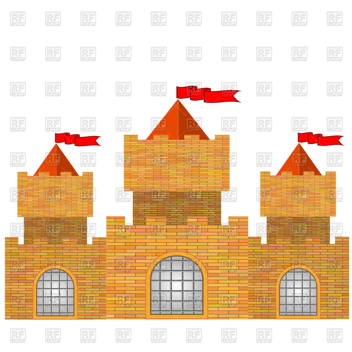 1200x1200 Red Brick Castle Vector Image Vector Artwork Of Architecture