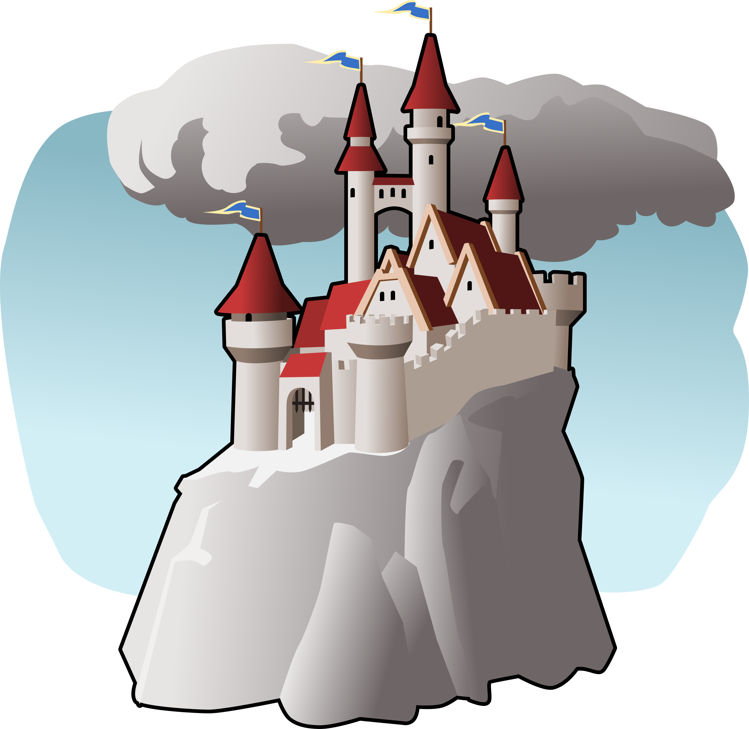 2400x2334 Cartoon Castle Vector Art Image