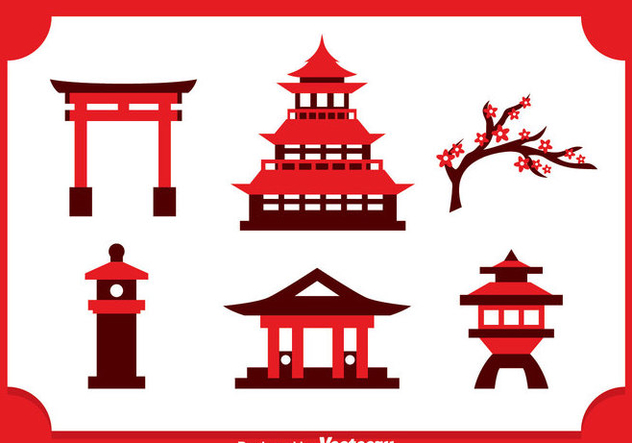 632x443 Japanese Castle Icons Vector Free Vector Download 357015 Cannypic
