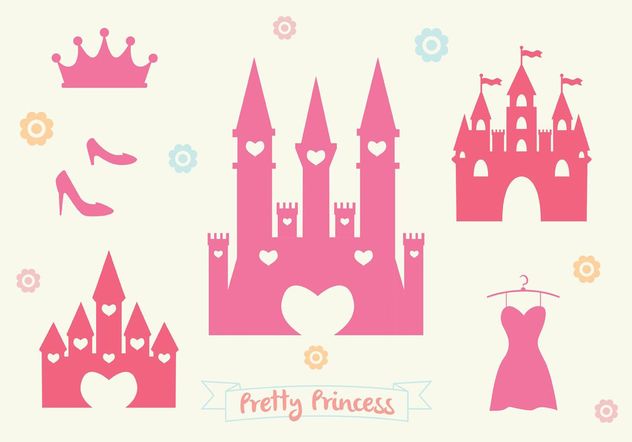 632x442 Pink Princess Castle Vector Set Free Vector Download 160577 Cannypic