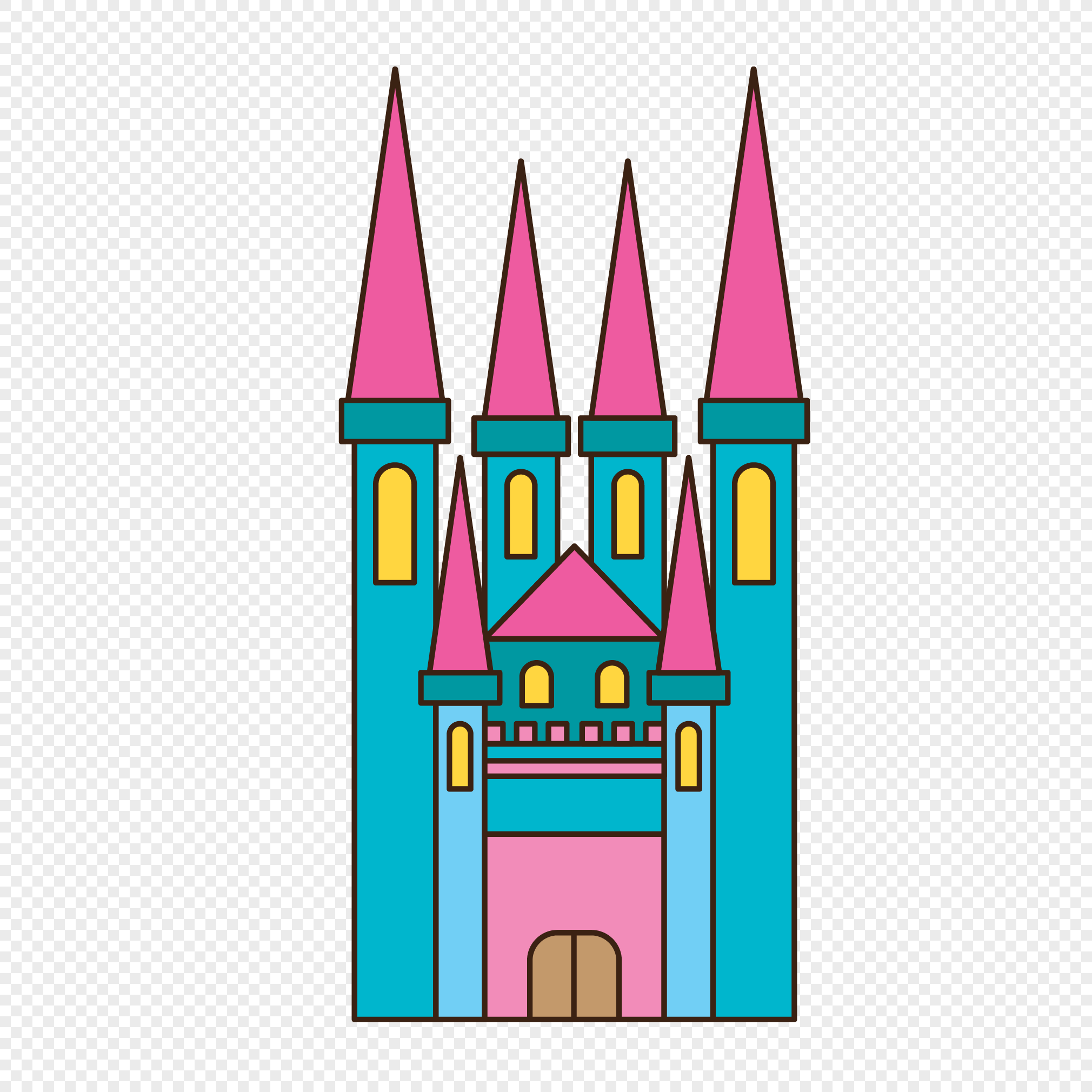 2020x2020 Lovely Castle Vector Png Image Picture Free Download