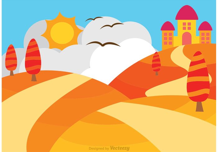 700x490 Rolling Hills With Castle Vector Free Vectors Ui Download