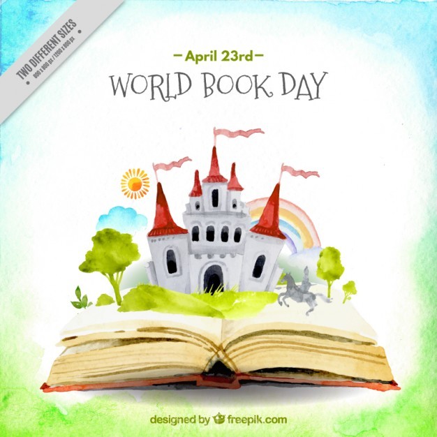 626x626 Ai] Watercolor Open Book With A Castle Background Vector Free