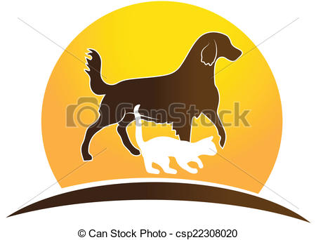 450x342 Logo Cat And Dog. Cat ,dog And Sun Icon Logo Design.