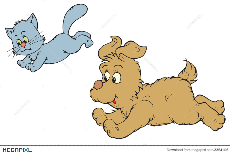800x536 Cat And Dog (Vector Clip Art) Illustration 3354105