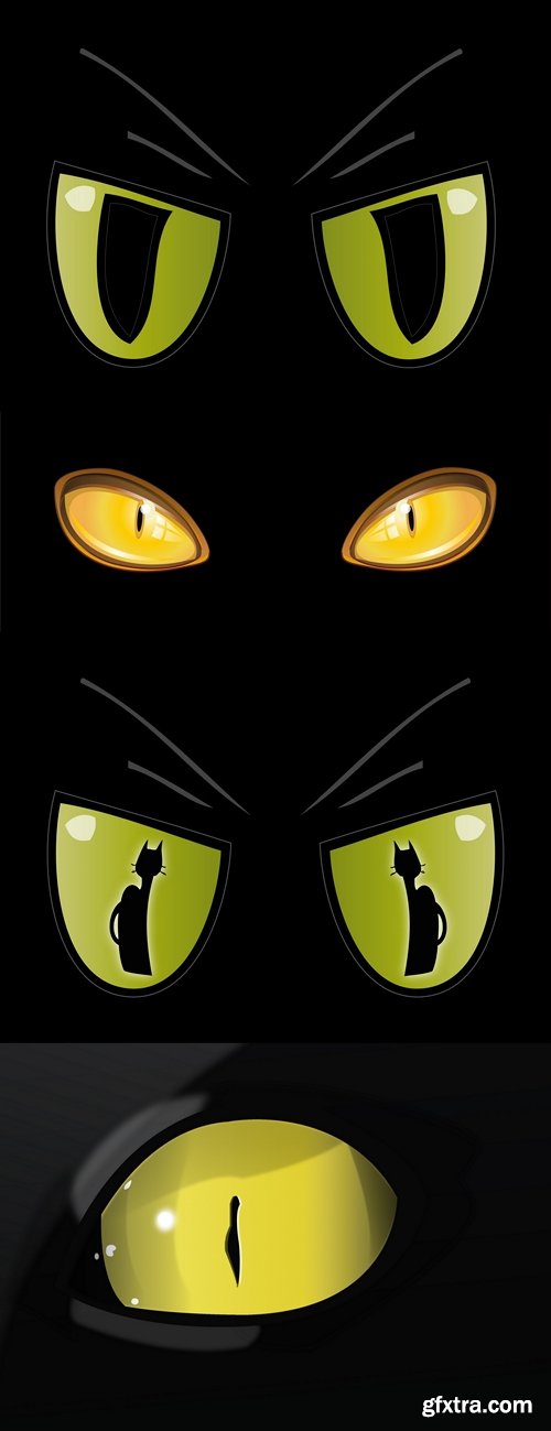 500x1299 Occhi Di Gatto Dorati Golden Cat Eyes Vector Vector, Photoshop
