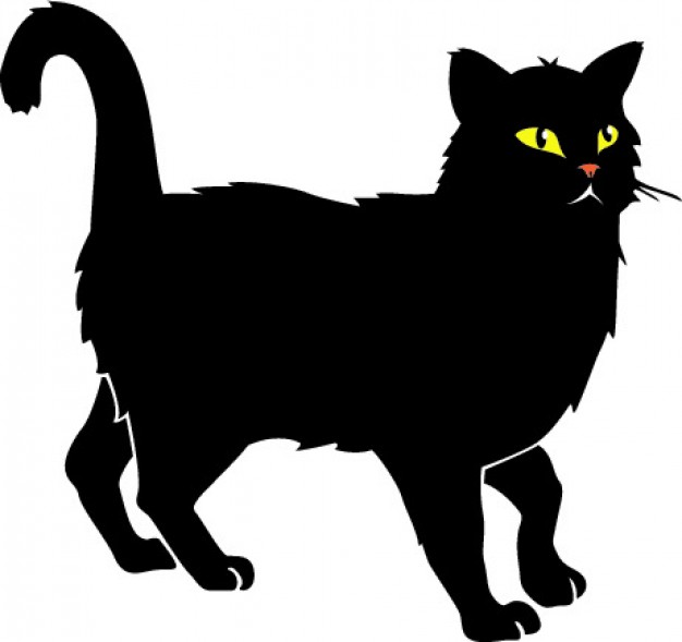 626x589 Black Cat With Yellow Eyes Vector Vector Free Download