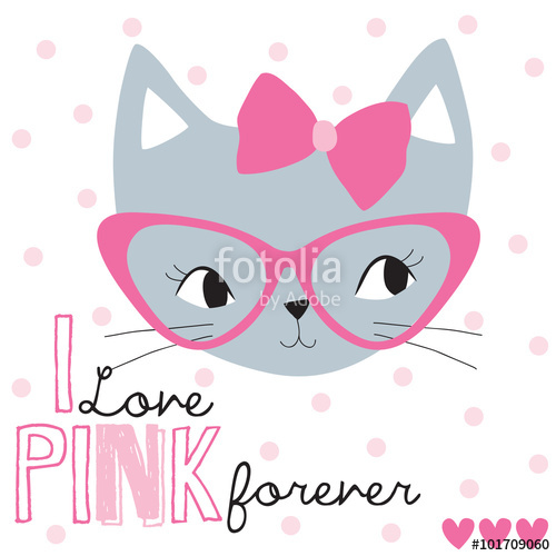 500x500 Pretty Cat Face Vector Illustration Stock Image And Royalty Free