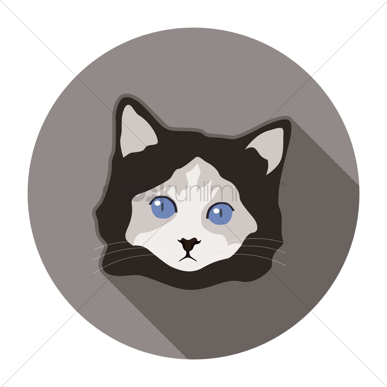 1300x1300 Cat Face Vector Image
